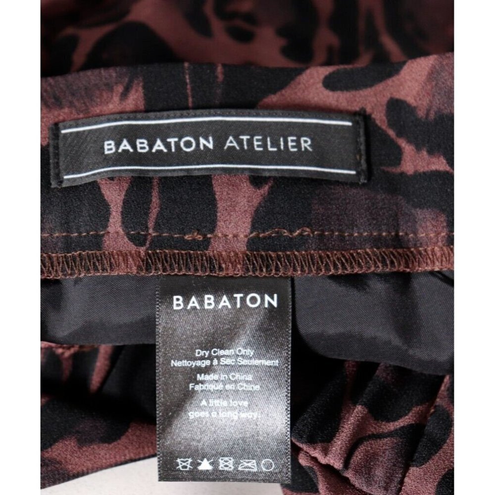 Babaton Women's Size 00 Brown Black Leopard Conan Pant Mid-Rise Tapered trousers - Picture 6 of 10